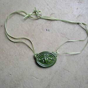 Vintage Studio Pottery the Claddagh Pendant Choker Necklace